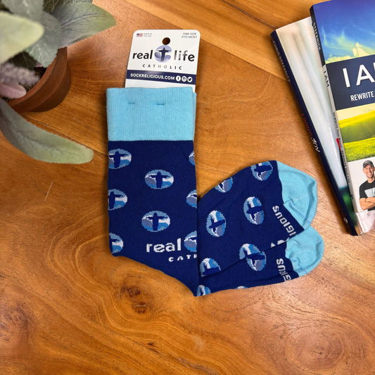 Real Life Catholic Socks and Go Sticker